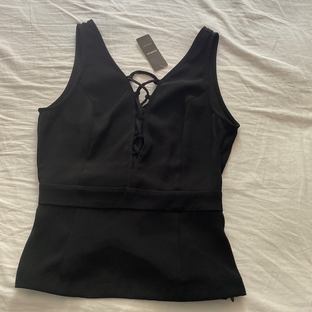 Bebe Lace Up Front Top